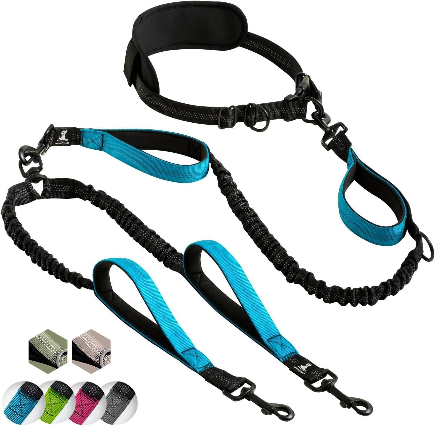 SparklyPets Hands Free Double Dog Leash