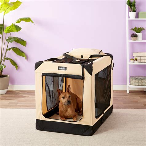 EliteField 3-Door Folding Soft-Sided Dog Crate, 42-inch, Beige - Chewy.com