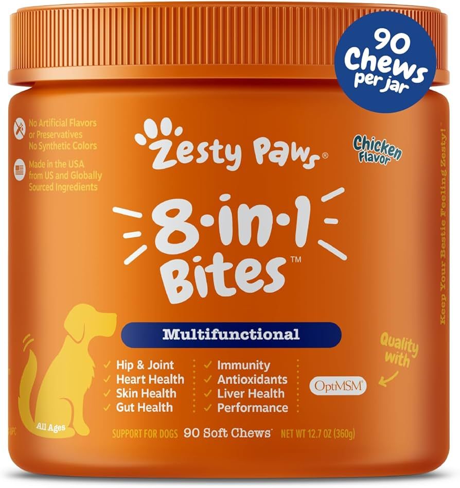Amazon.com : Multifunctional Supplements for Dogs - Glucosamine Chondroitin  for Joint Support with Probiotics for Gut & Immune Health – Omega Fish Oil  with Antioxidants and Vitamins for Skin & Heart Health :