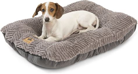 West Paw Heyday Bolster Dog Bed w/Removable Cover, Plush Boulder, Extra ...