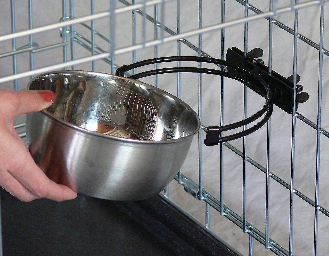 MIDWEST Stainless Steel Snap'y Fit Dog Kennel Bowl, 2.5-cup - Chewy.com